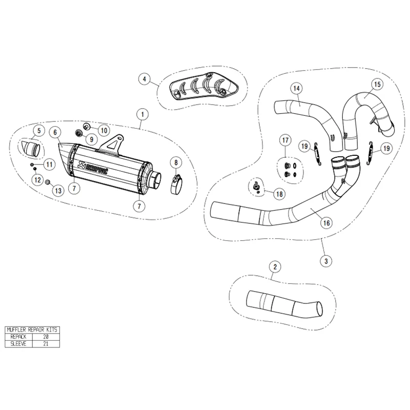 Headers Collectors Akrapovic Ducati Monster 1200 E-D12E1/1