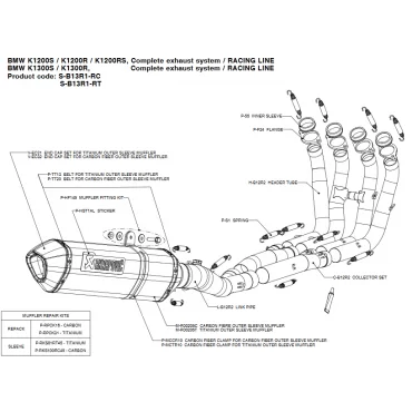 Akrapovic Bmw K1300S K1300R S-B13R1-RC