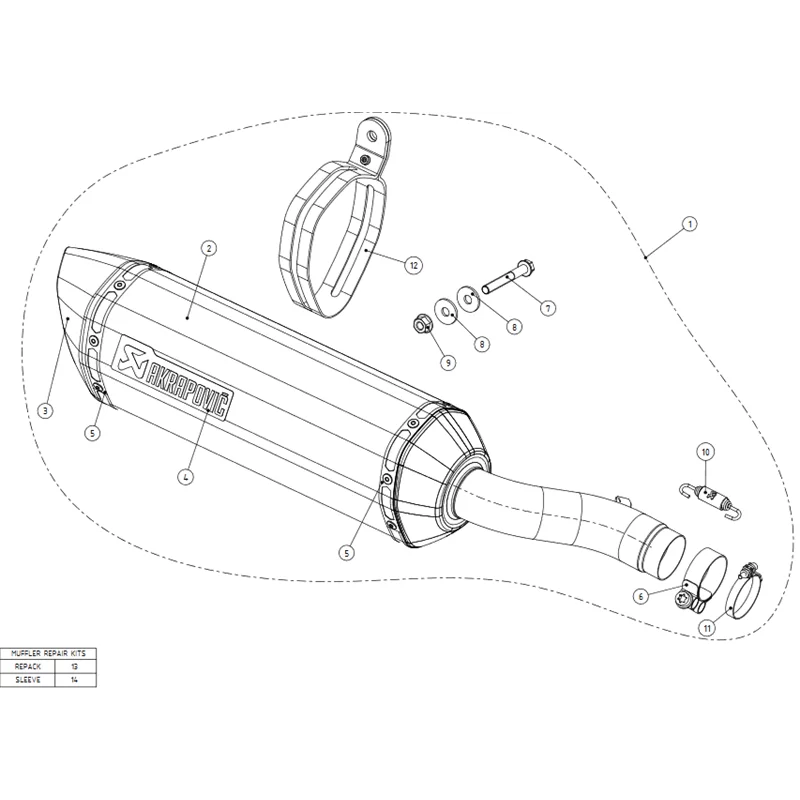 Exhaust Akrapovic Honda CB 500 F 2016/2018 S-H5SO4-HRC/1