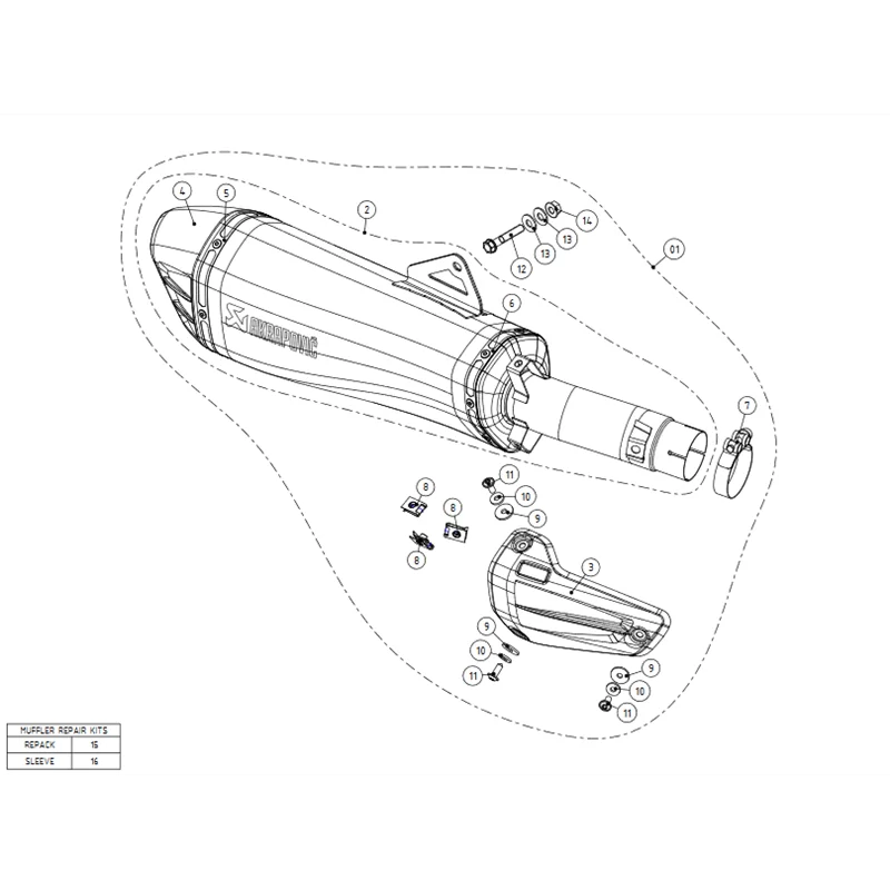 Exhaust Akrapovic Kawasaki NINJA H2 S-K10SO21-HRAABL