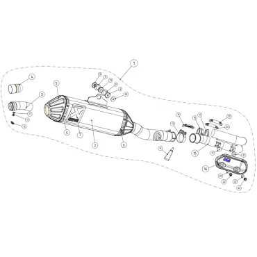 Akrapovic Kawasaki KX 250 F S-K2MET8-BNTA