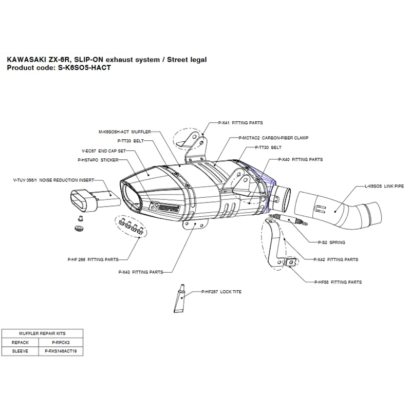 Exhaust Akrapovic Kawasaki Zx6r 2007/2008 S-K6SO5-HACT